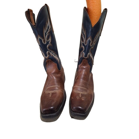 Masterson Mens RBC4706 Square Toe Leather Western Boots Size 12 Black and Brown - Picture 3 of 8